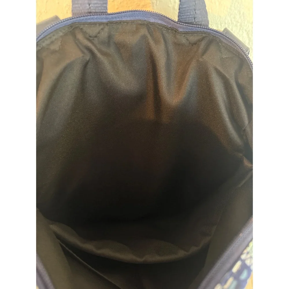 Sakroots Navy White Loyola Blue Wonderlust Geometric Backpack Boho Travel School